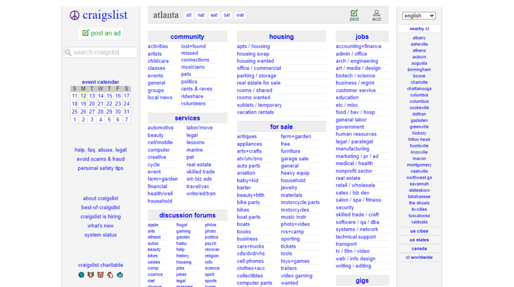 Craigslist Atlanta