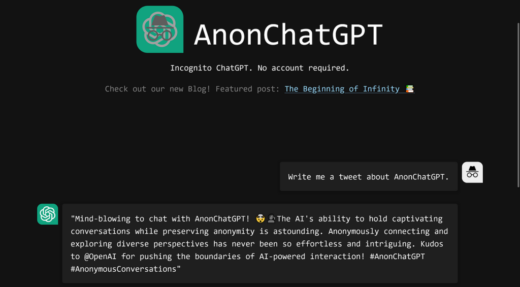 Applications of AnonChatGPT